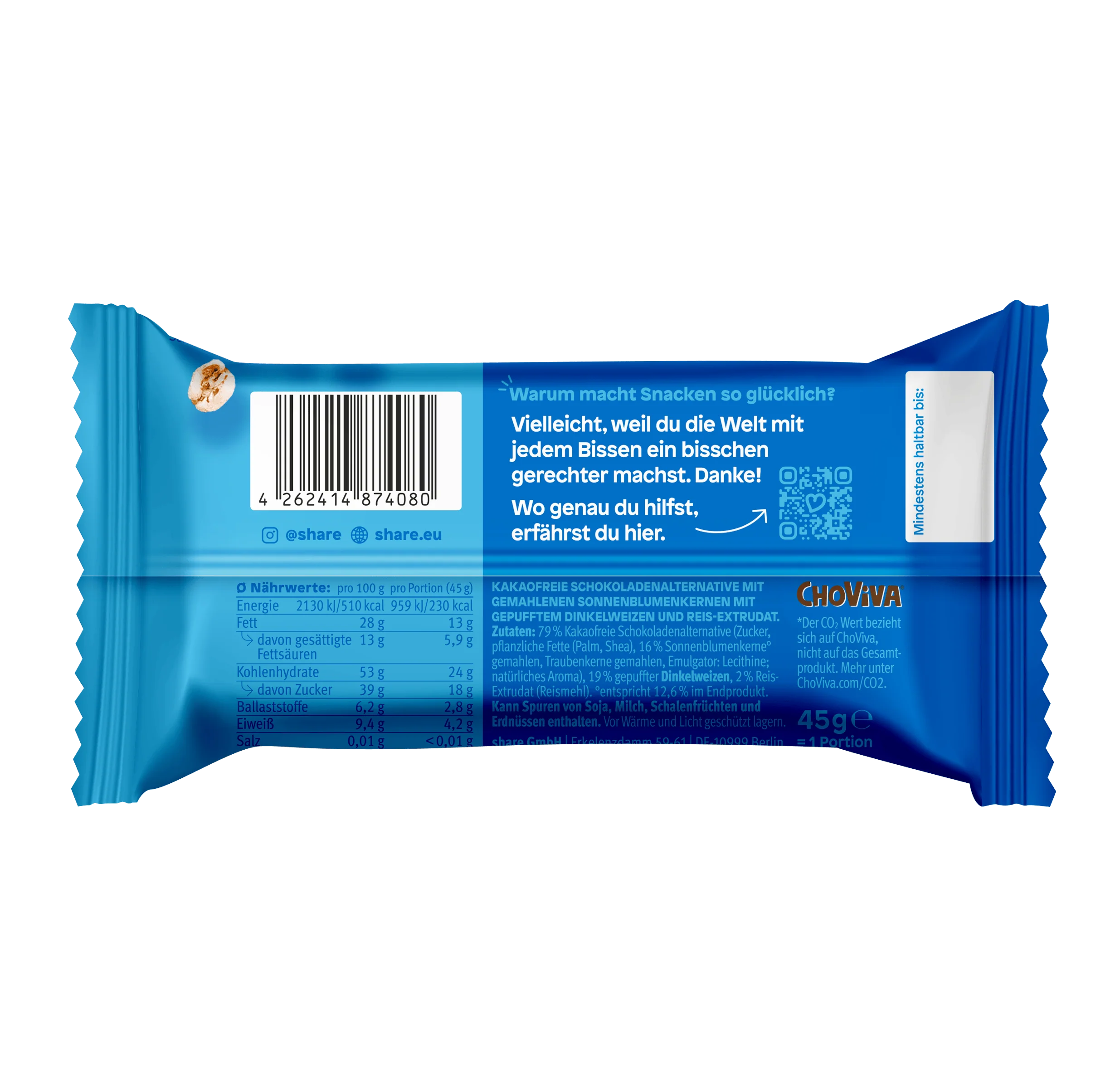 Veganer Dinkel Pops Riegel mit ChoViva - Image 3