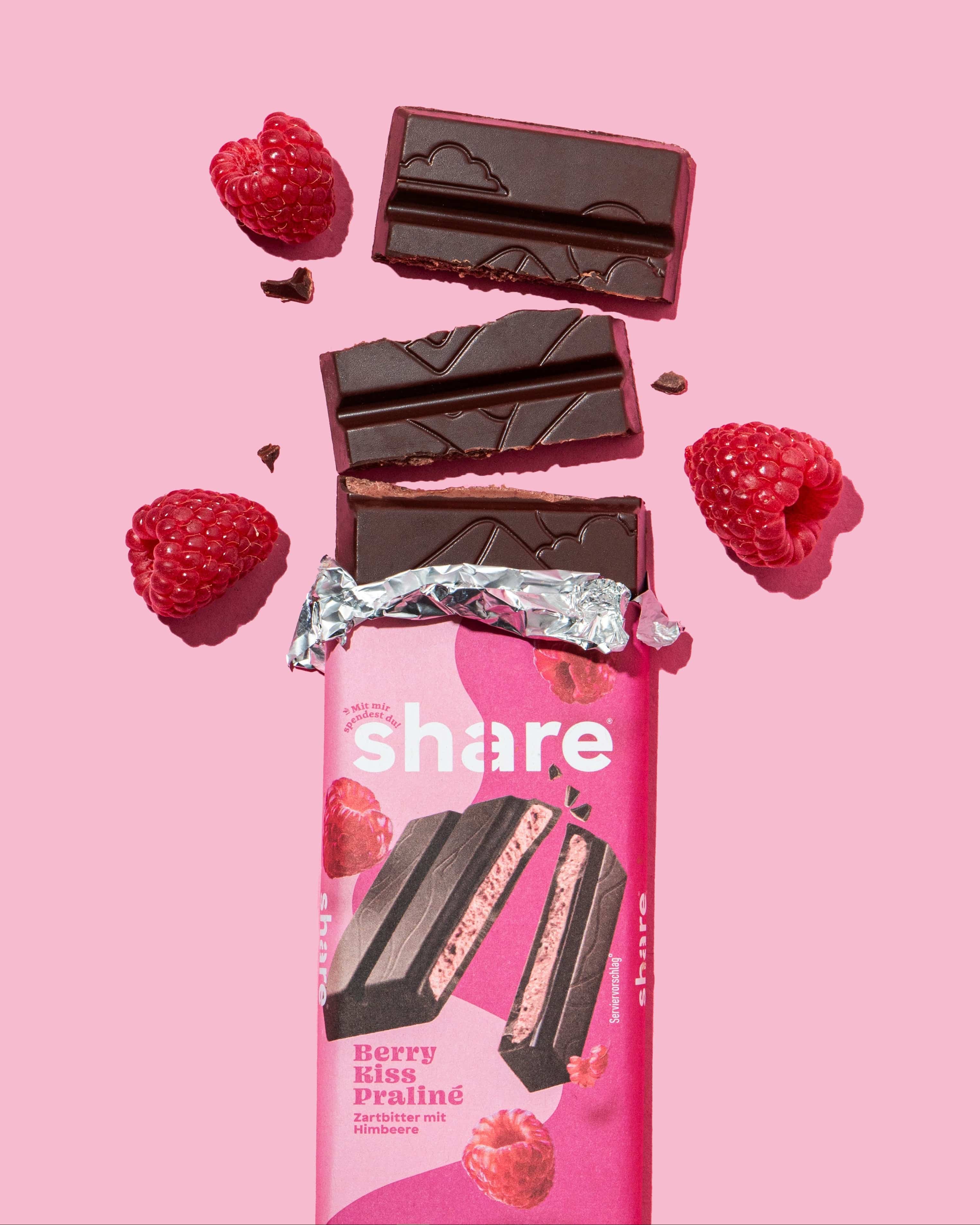 Vegane Schokoladentafel Berry Kiss Praliné - Image 4